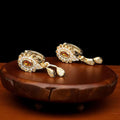 Gold plated earrings with champagne stones