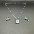 Delicate turquoise locket set