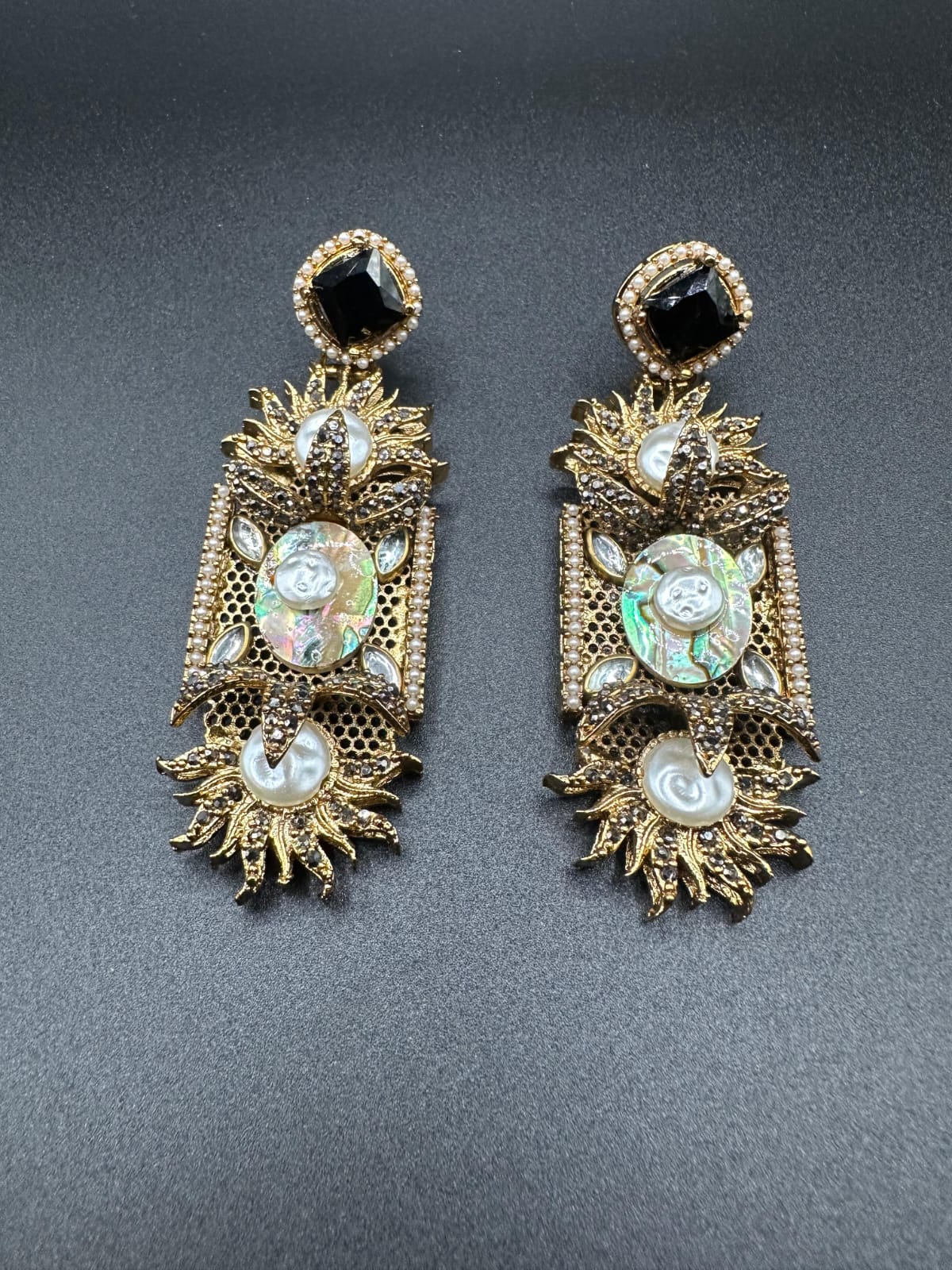 Turkish graceful black earrings