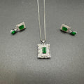 Delicate emerald locket set