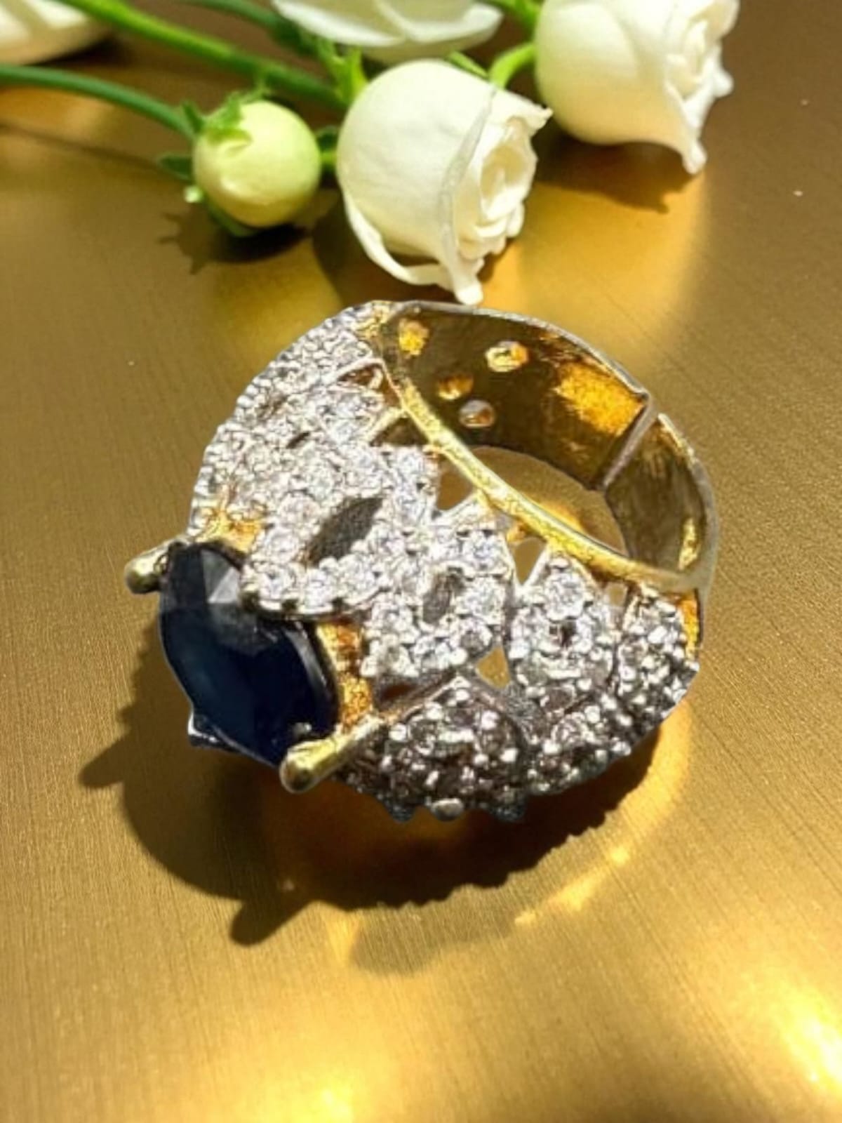 Turkish round blue stone ring(sapphire)