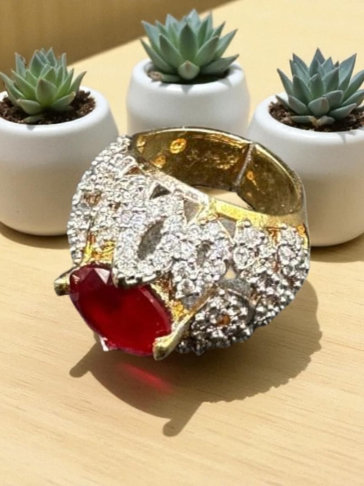 Turkish big ruby stone ring