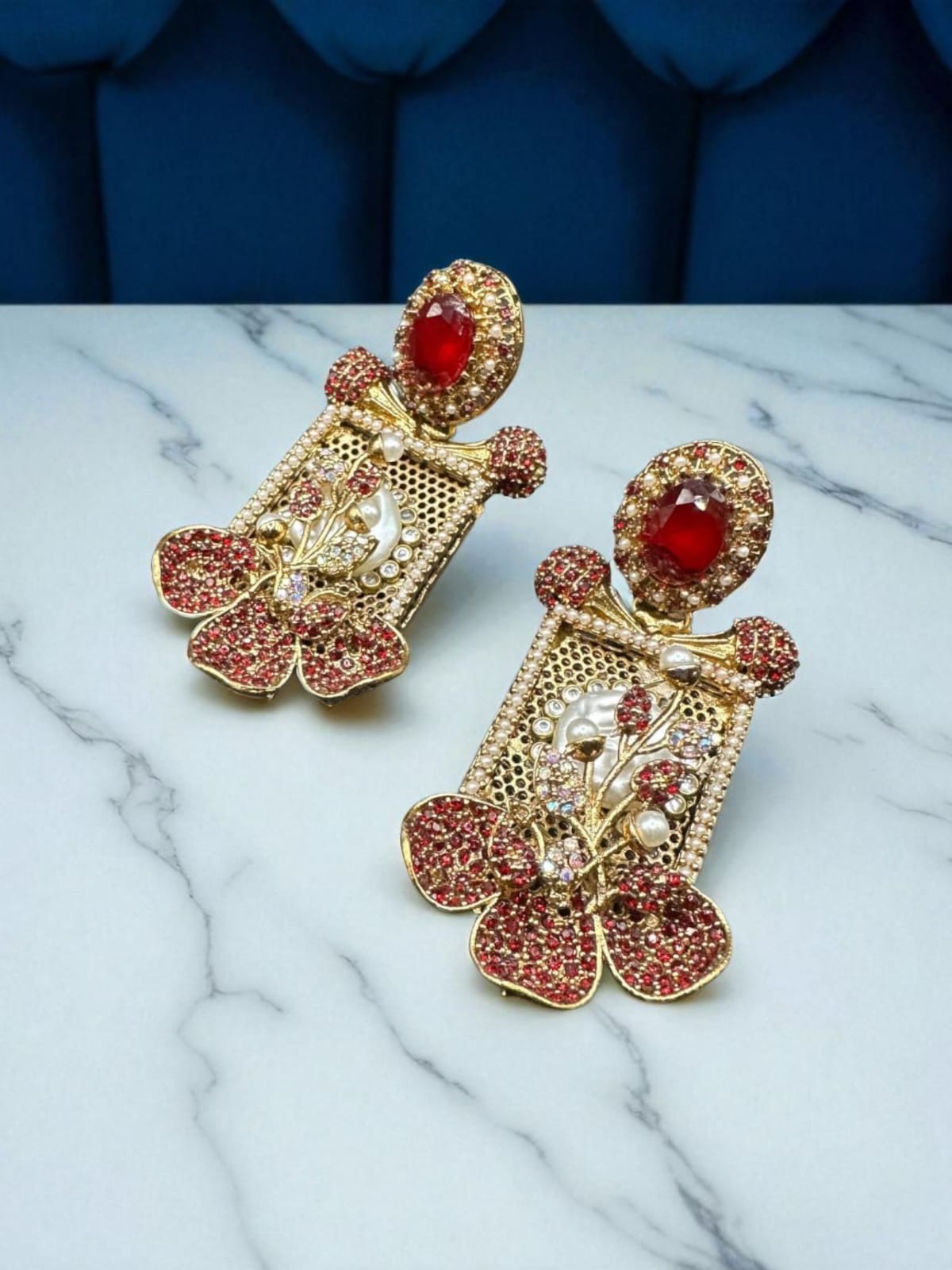 Turkish graceful ruby earrings