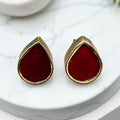 Turkish teardrop studs(ruby)