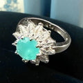 silver adjustable ring with turquoise