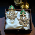 Turkish earrings with emerald