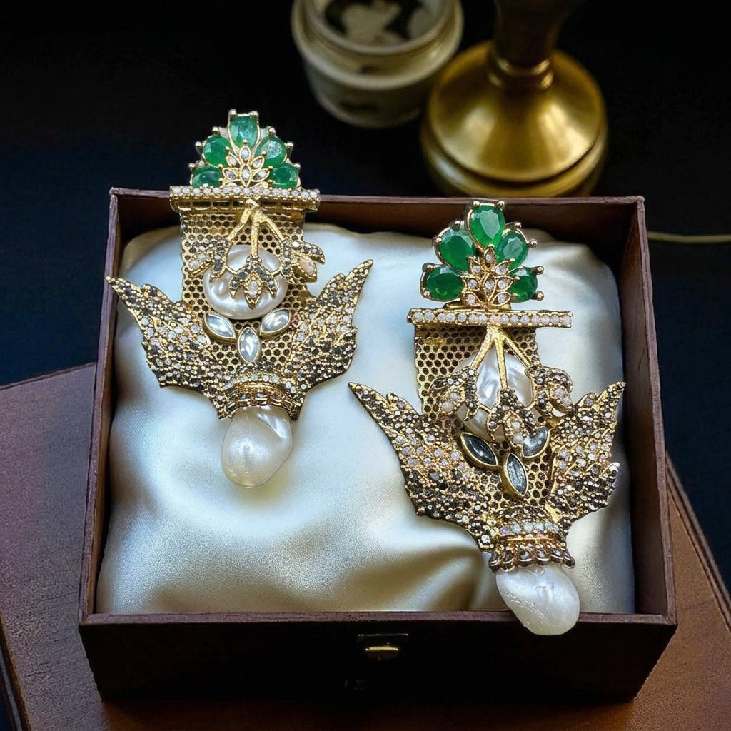 Turkish earrings with center stones