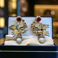 Turkish elegant earrings with ruby