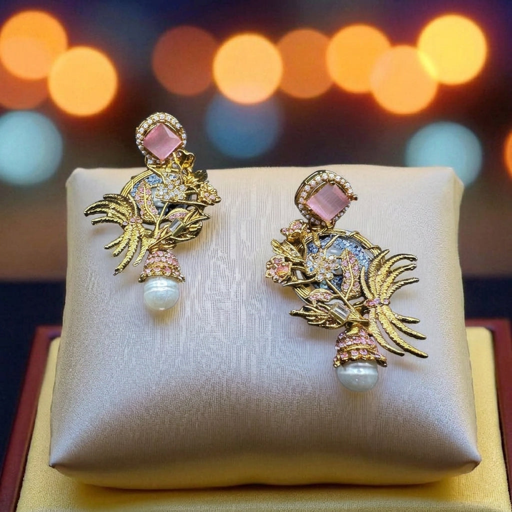 Turkish elegant earrings with center stones