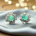 Zircon studs with turquoise stone