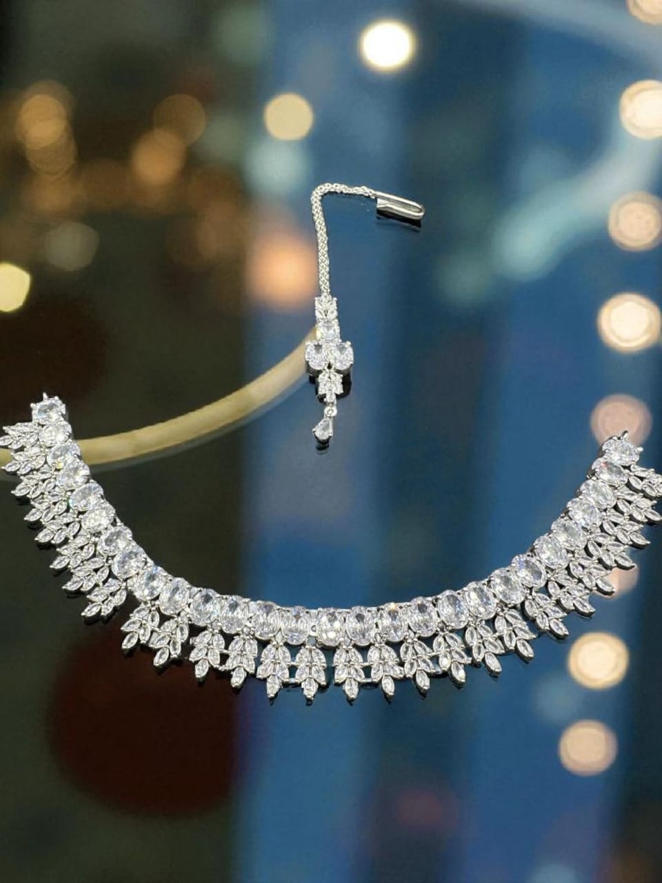 Silver plated zircon set