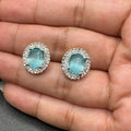 Zircon studs with turquoise stone