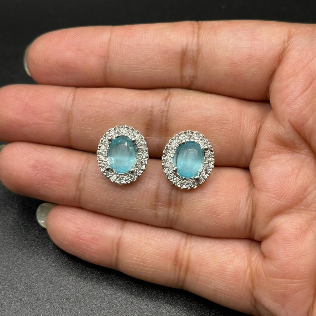Zircon studs with stone