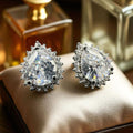 Diamond cut zircon studs