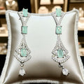 Zircon chandelier earrings with turquoise stones