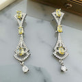 Zircon chandelier earrings with yellow stones
