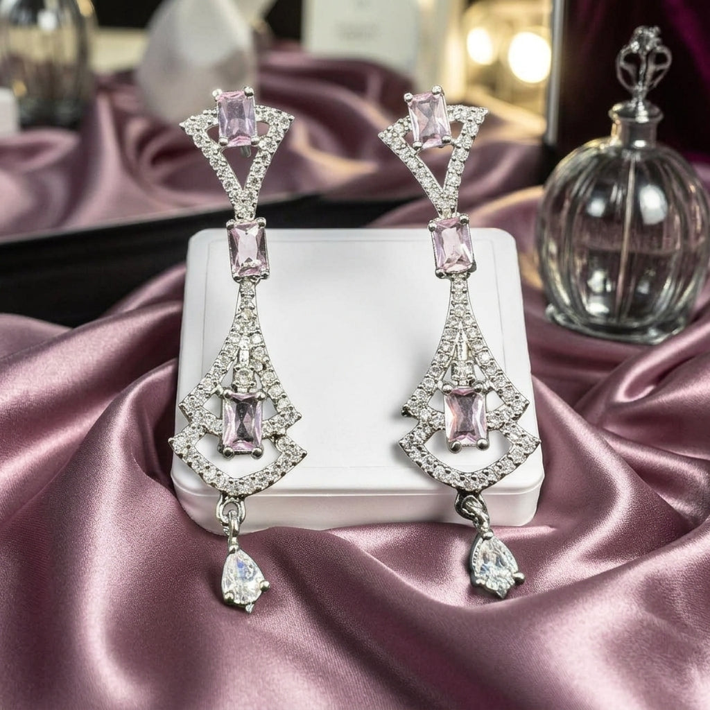 Zircon chandelier earrings