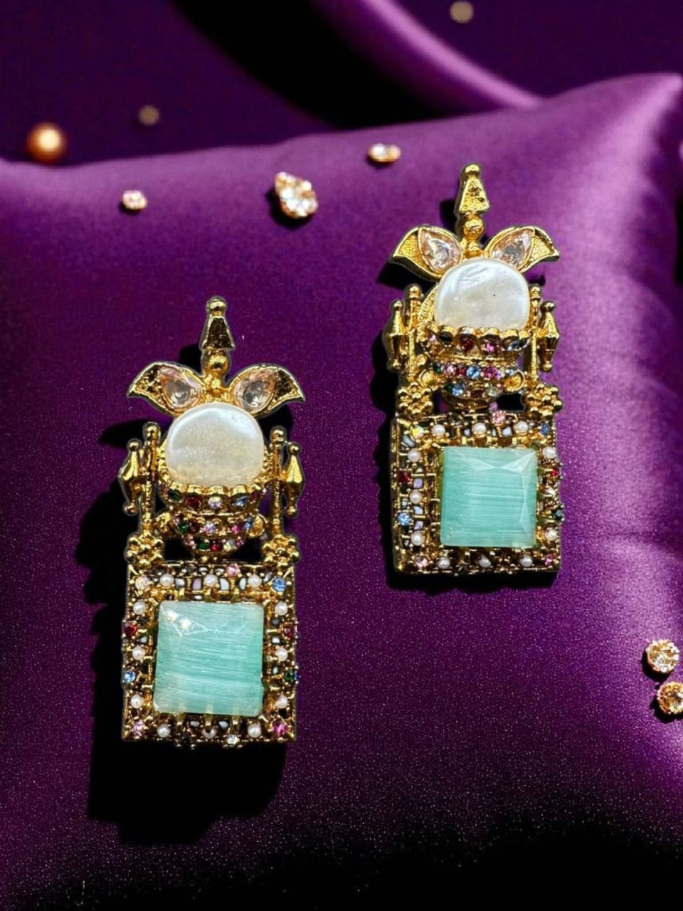 Turkish earrings with turquoise stone