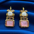 Turkish earrings with pink stone