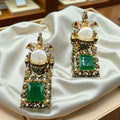 Turkish earrings with green stones