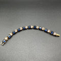 Sapphire bracelet with golden base for girls