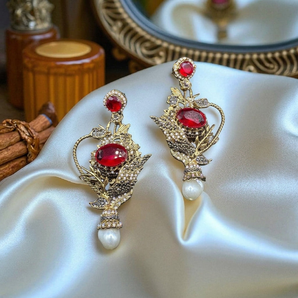 Turkish discerning red earrings