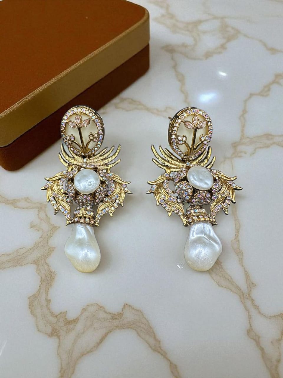 Turkish champagne earrings