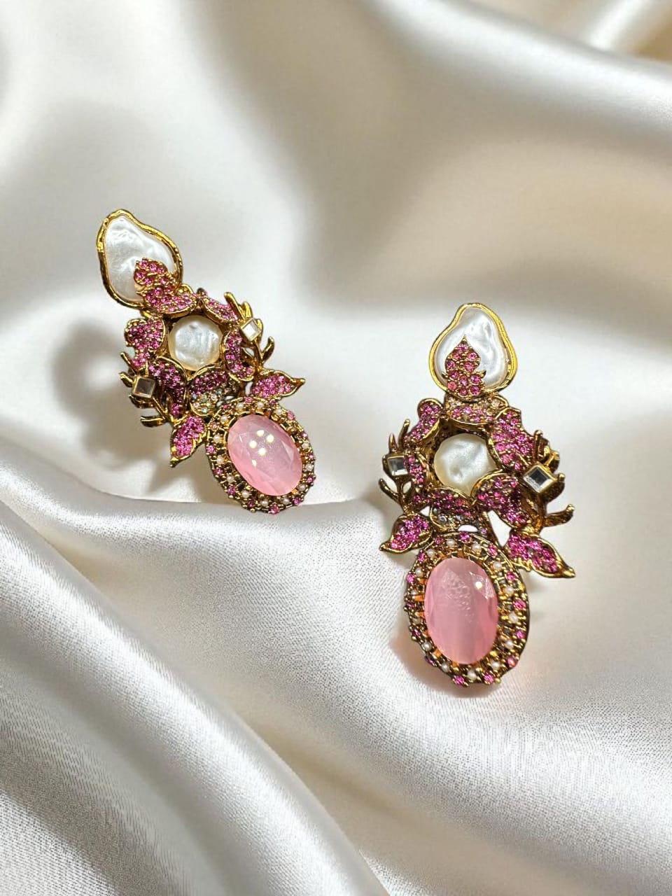 Turkish bold pink earrings