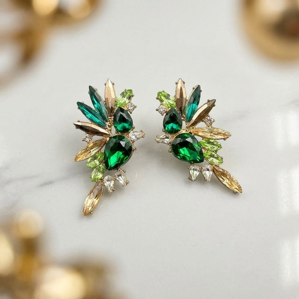 Elegant green earrings
