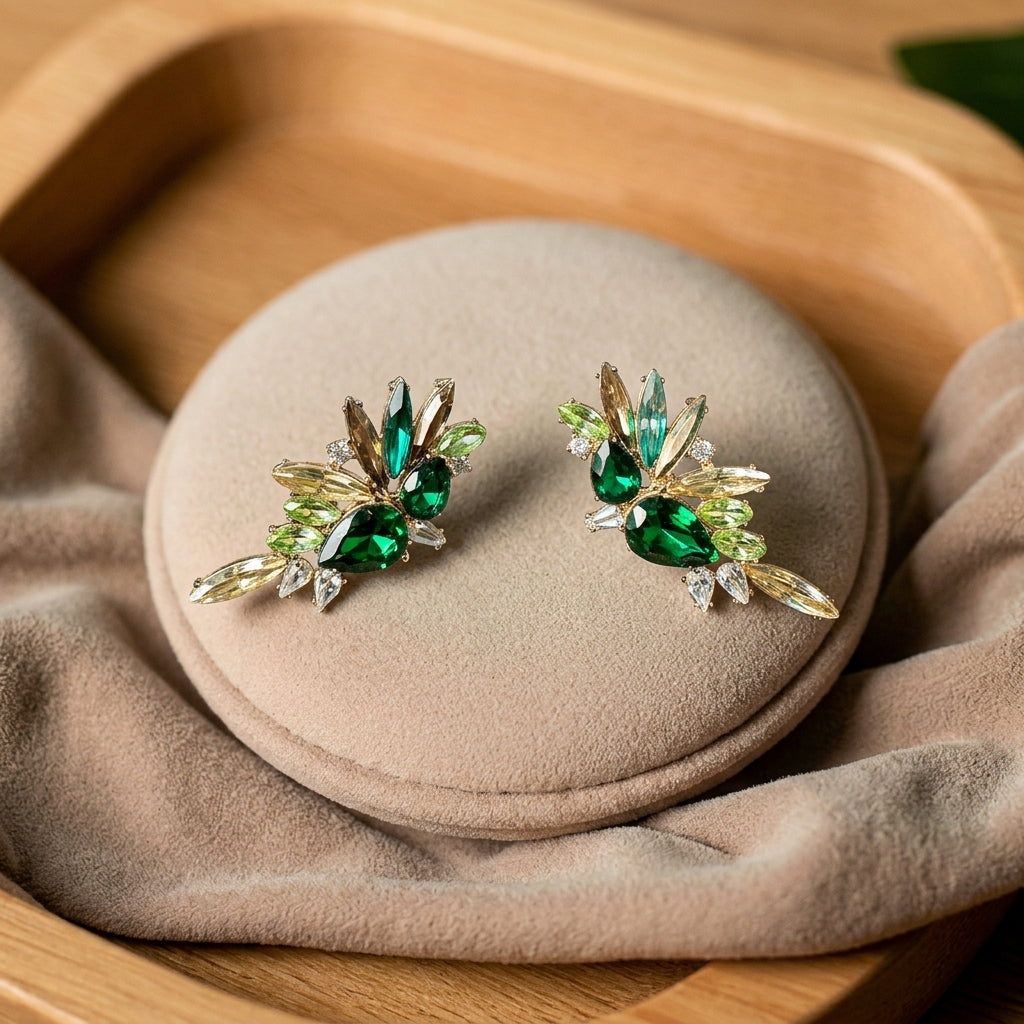 Elegant green earrings