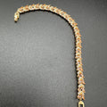 Zircon and champagne stones bracelet with golden base