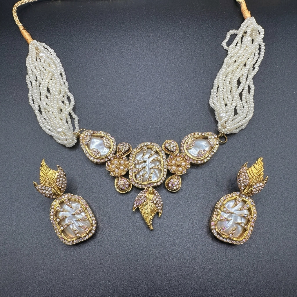 Turkish style light tone choker set