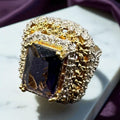 Turkish style bold square black ring