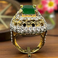 Turkish style bold square emerald ring