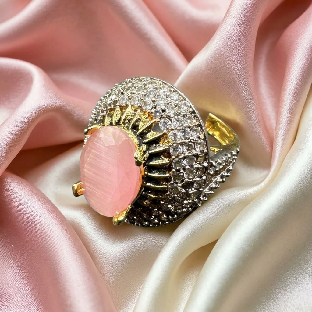 Turkish style bold pink ring
