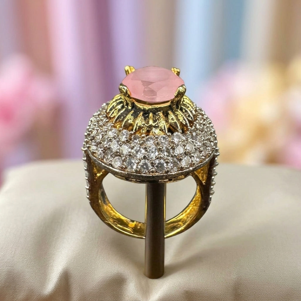 Turkish style bold pink ring