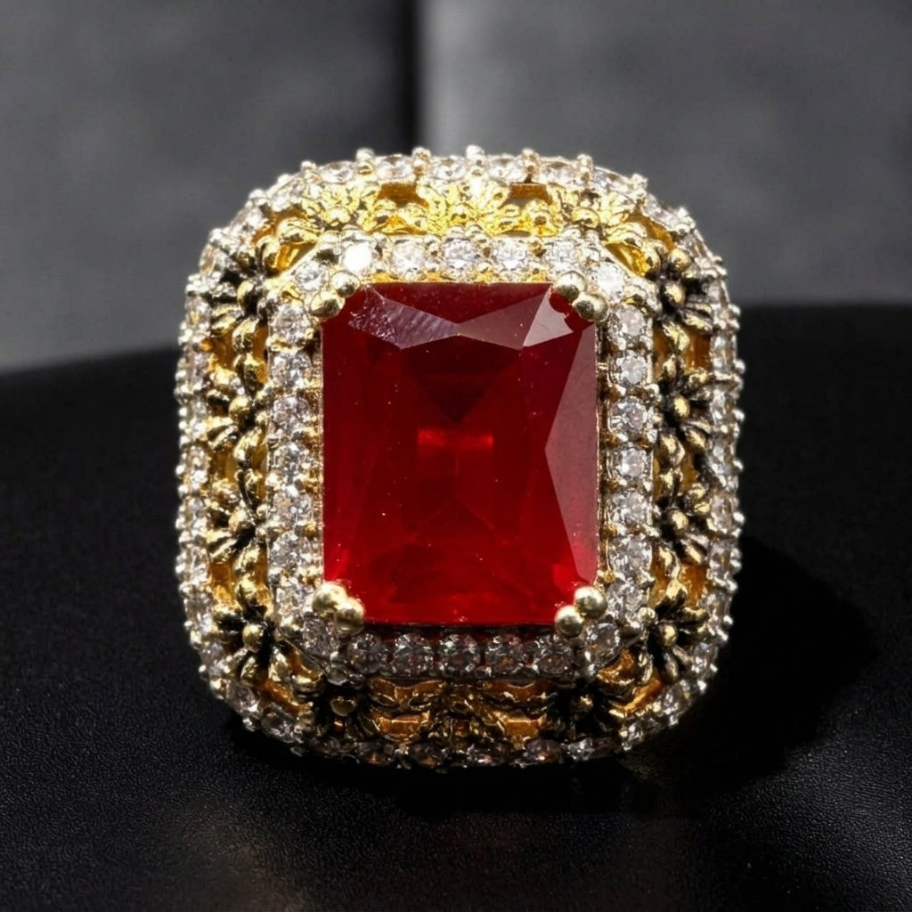 Turkish style bold square ring