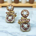 Turkish style earrings with red stones