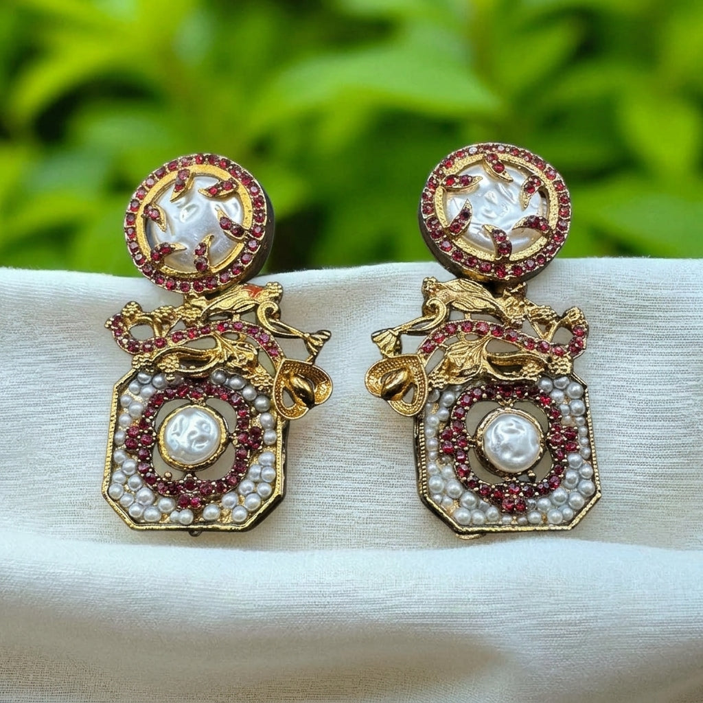 Turkish style earrings with pearls