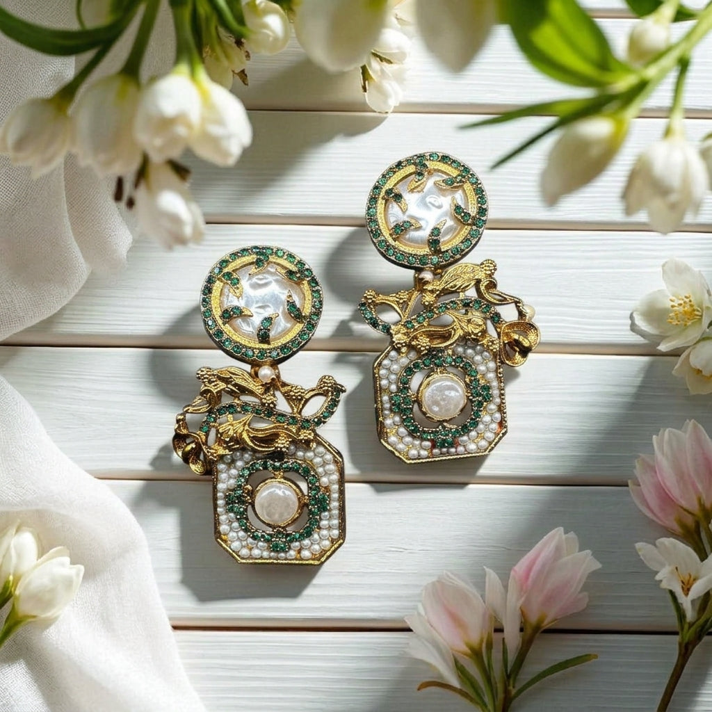 Turkish style earrings with pearls