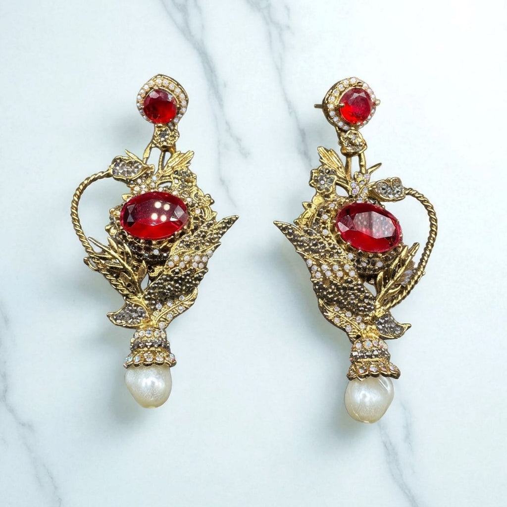 Turkish discerning red earrings