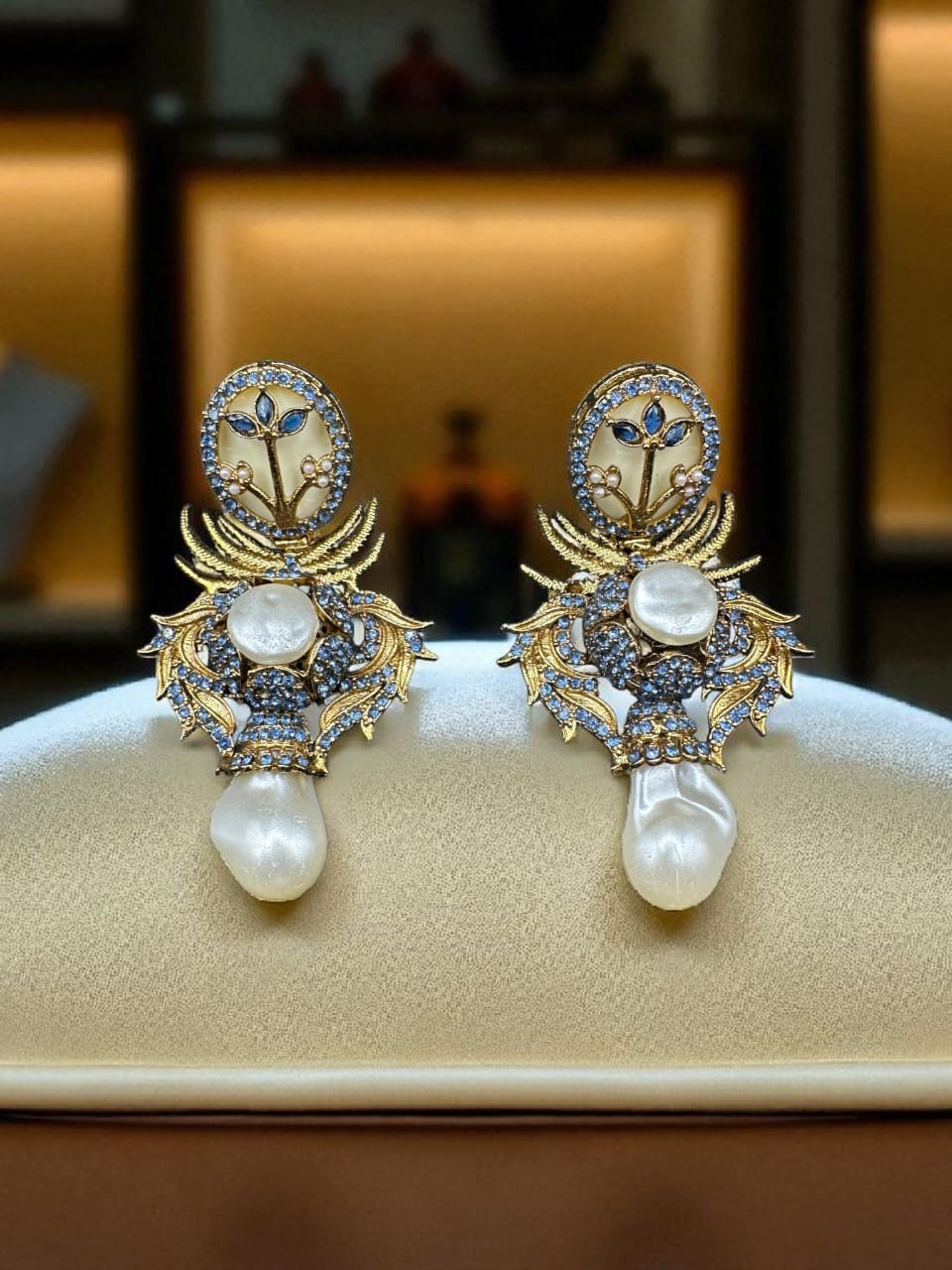 Turkish blue sapphire earring